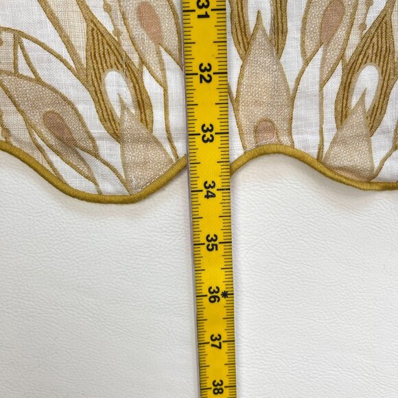 NWOT Farm Rio Midi Skirt Off-White/Beige Lace Nature Wavy Hem Linen Size L - Picture 11 of 12